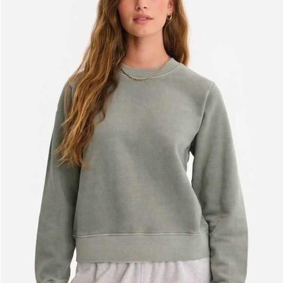 MATE The Label Organic Cotton Shrunken Crewneck Sweatshirt Medium in Amber - Picture 3 of 14